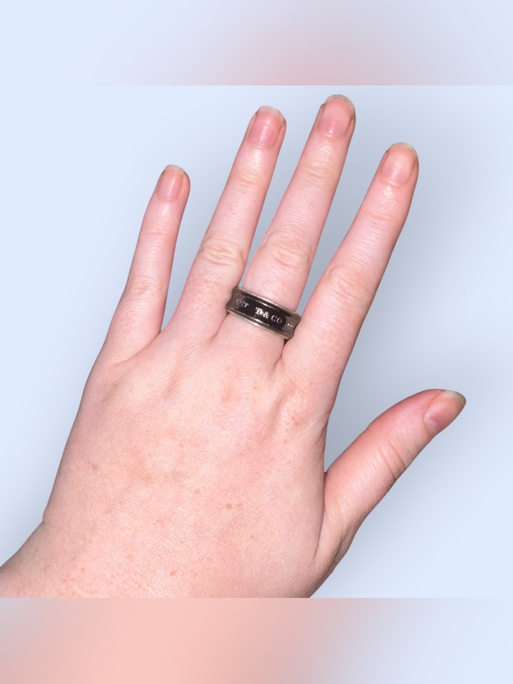 Tiffany & Co. Black Titanium and Sterling Silver Ring